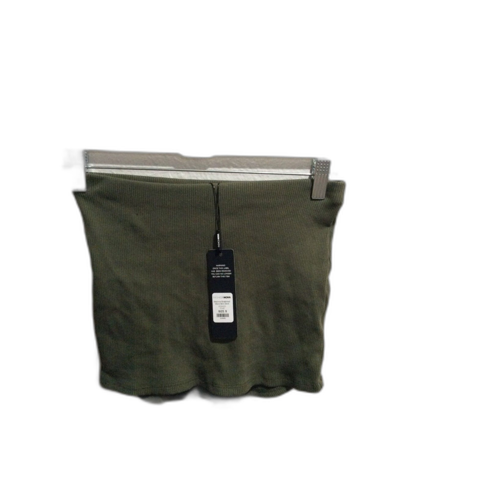 New NWT Fashion Nova Small S Micro Mini Skirt Olive Green textured